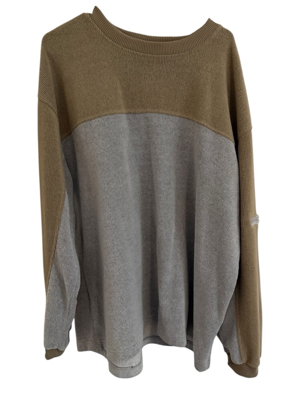 MTA Sport Vintage 90s Colorblock Crewneck Sweater 2XL XXL Brown Gray Textured